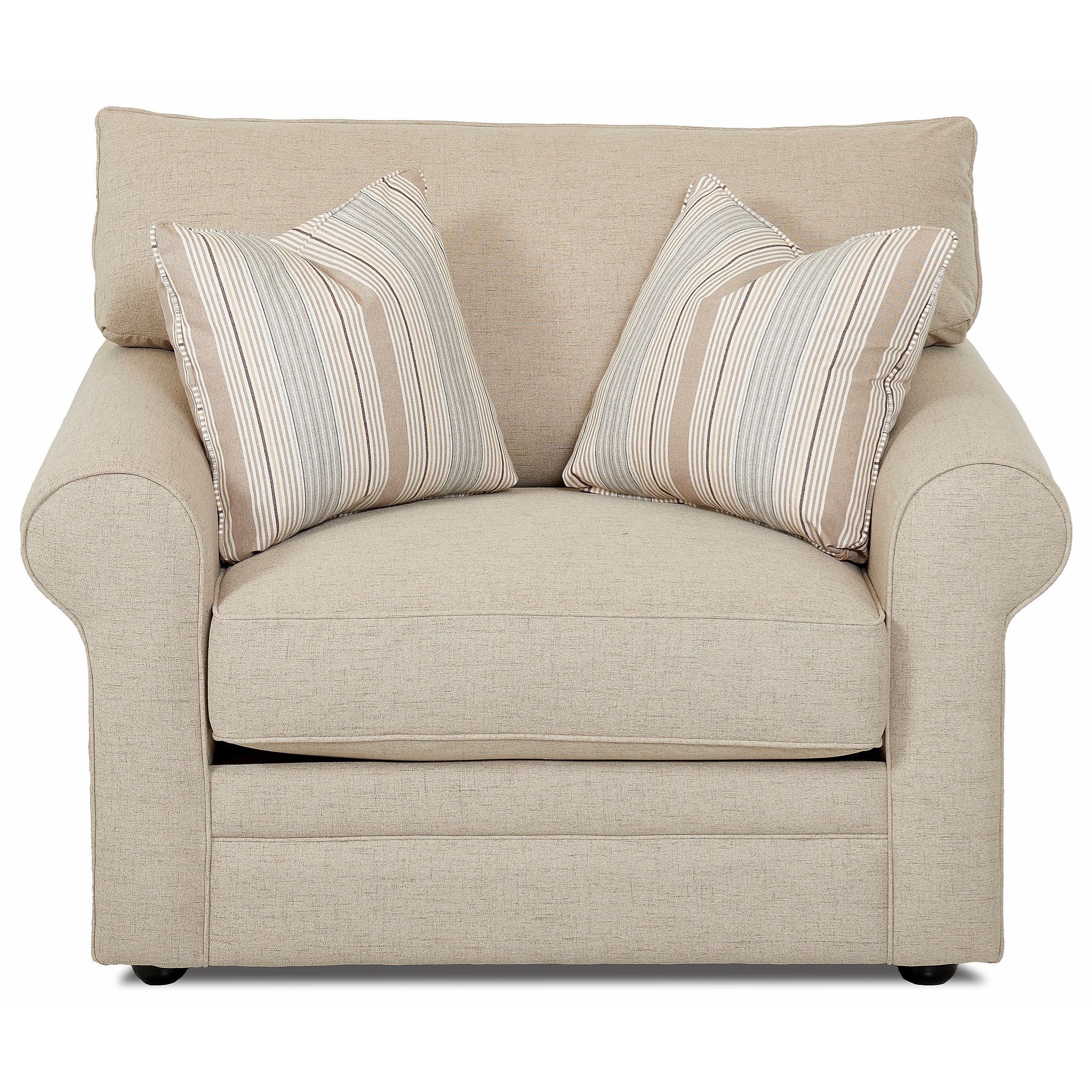 Klaussner Comfy 8722254 Chair with Rolled Arms, Unattached Back and